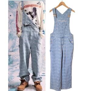 NEW HOMME+FEMME Jacquard Denim Overalls  Size 30 Streetwear